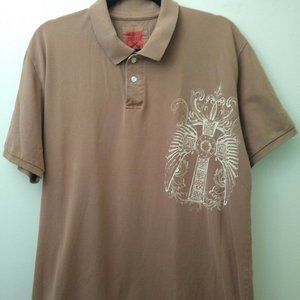 Rock And Roll Cowboy By Panhandle Slim Men's Polo Size XL Brown.